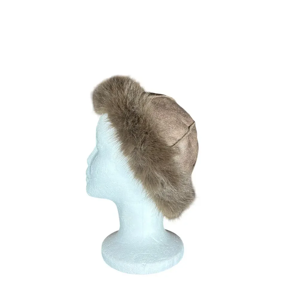 Unbranded- Warm Bucket Hat- Faux Fur- Reversable- OSFM- Medium Brown chic glam